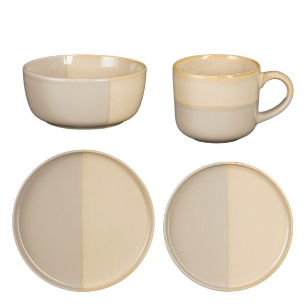 Aardewerk servies set Ozzu Grijs (16-delig)