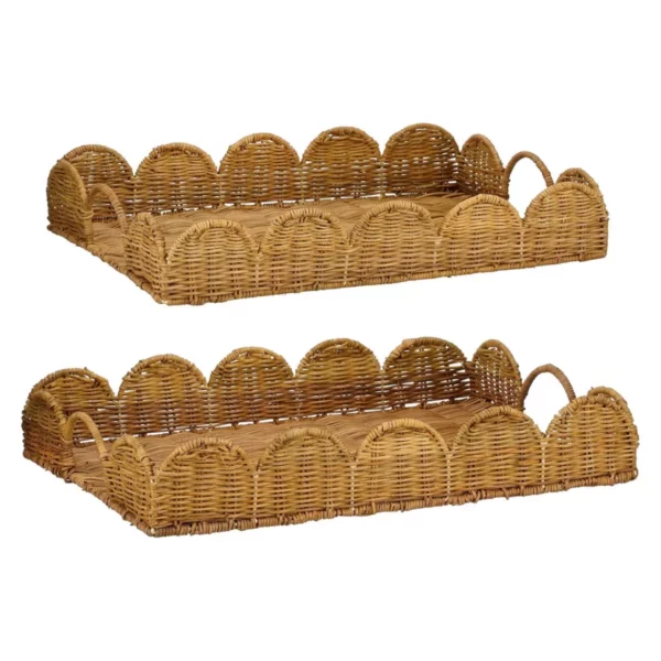 Rotan dienblad Eleta Lichtbruin