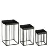 Bijzettafel set Beth Zwart smal