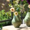 Groene vaas glas – Vaas Lesse metallic pastelgroen
