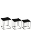 Bijzettafel set Beth Zwart breed