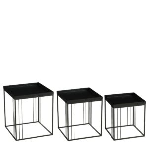 Bijzettafel set Beth Zwart breed
