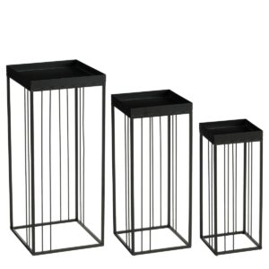 Bijzettafel set Beth Zwart hoog
