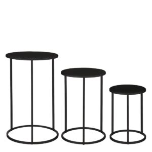 Bijzettafel set Quinty Zwart S