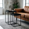 Bijzettafel set Beth Zwart smal in een sfeervol interieur