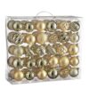 Kunststof kerstballen set Unbreakable baubles Champagne