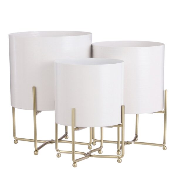 Bloempot zwart wit set Aries