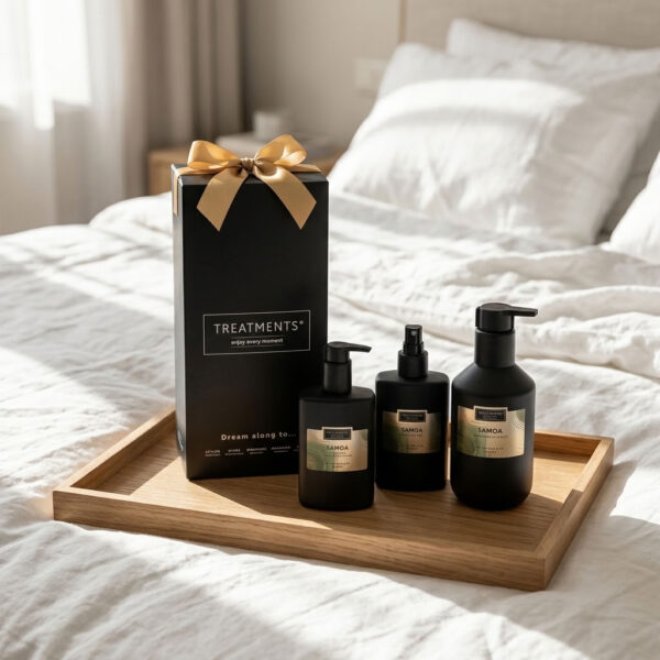 Geschenkset Body & Mist Samoa in een sfeervol interieur