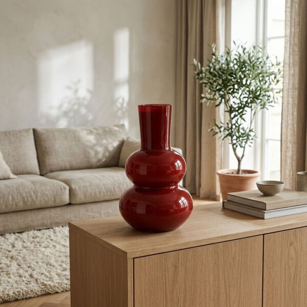 Vaas Lindi Elite Bordeaux in een sfeervol interieur