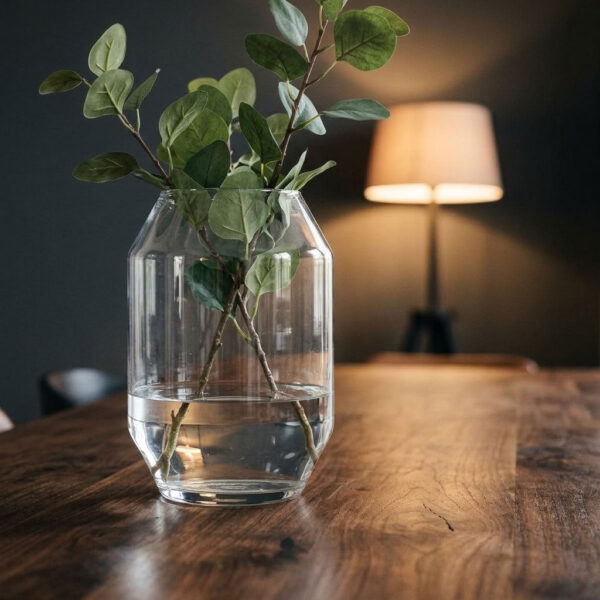 Vaas Dali Transparant 33 cm in een sfeervol interieur