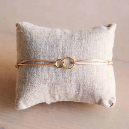 Infinity satijnen armband in champagne