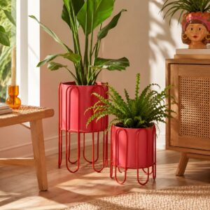 Bloempot set Dione Roze-Rood