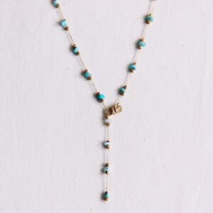 Fijne ketting met steentjes – mint/goud