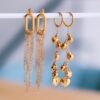 Ovale oorbel met ketting, foto 2