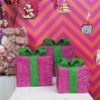 Led kerstcadeau roze groen – sfeerfoto
