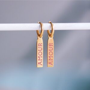 Oorringen Amour Paars/Goud – 10 mm