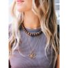 Natuursteen kralenketting XL – donkerbruin – foto 2
