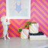 Marshmallow bloempot roze-geel klein – foto 3