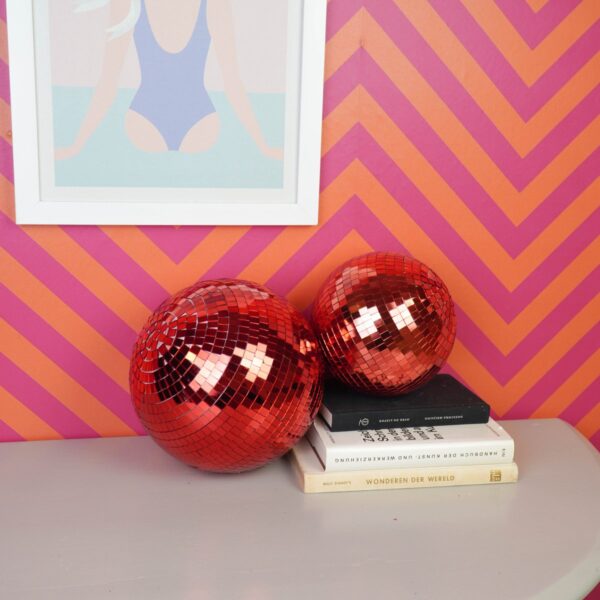 Kerstballen – Discobal Rood 25 cm – Kersthanger