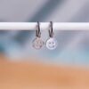 Oorringen met smiley in zilver