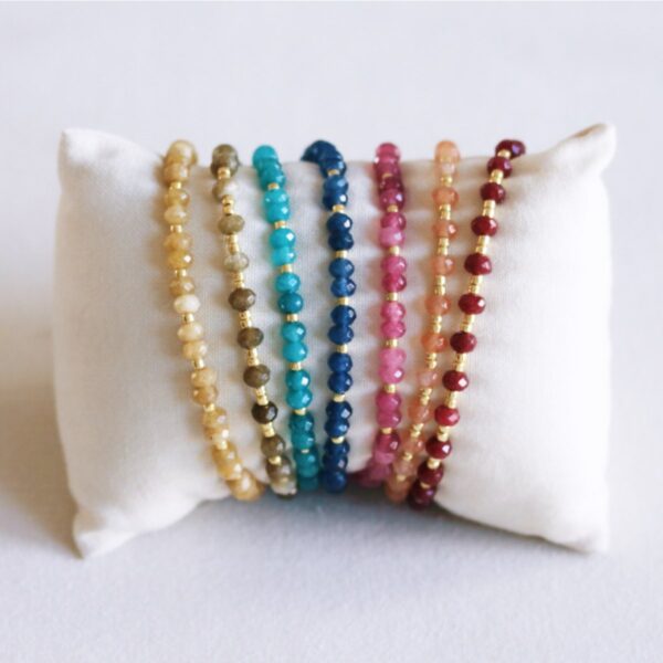 Edelsteen armband met vergulde Miyuki smaragd – foto 2