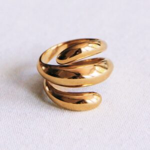 Statement ring spiraal – goud