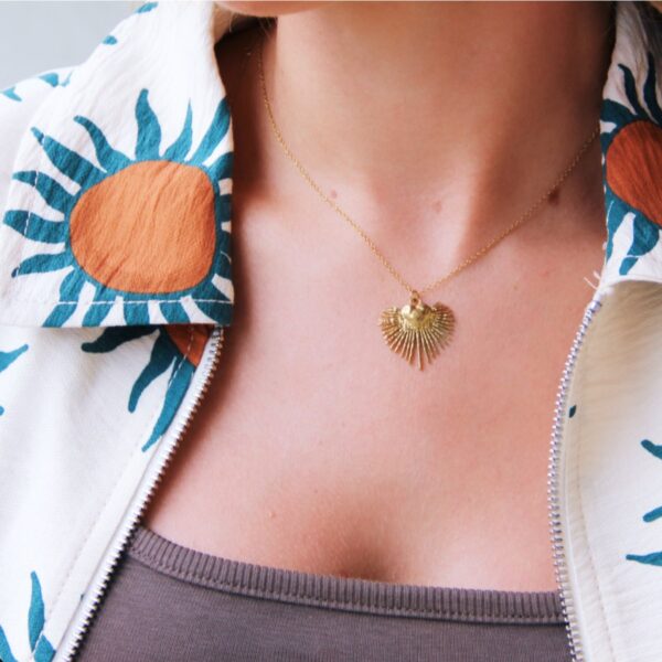 Fijne ketting met hartje en roggen – foto 2