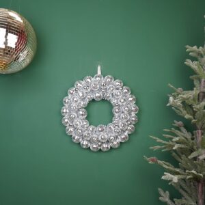 Kerstkrans Disco Zilver 40 cm – Kunststof