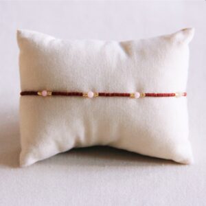 Miyuki facetarmband – bruin/oudroze