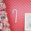 Zuurstok Schuim Roze 52 cm – Kerstdecoratie