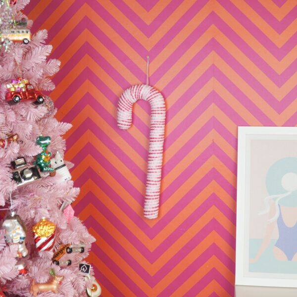Zuurstok Schuim Roze 52 cm – Kerstdecoratie