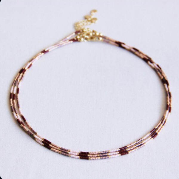 Miyuki ketting in gouden gloed nude