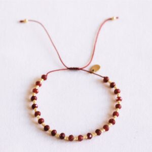 Edelsteen armband met vergulde Miyuki – bordeaux