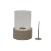 Tafelhaard taupe 28 cm met vuurdover en decoratieve stenen