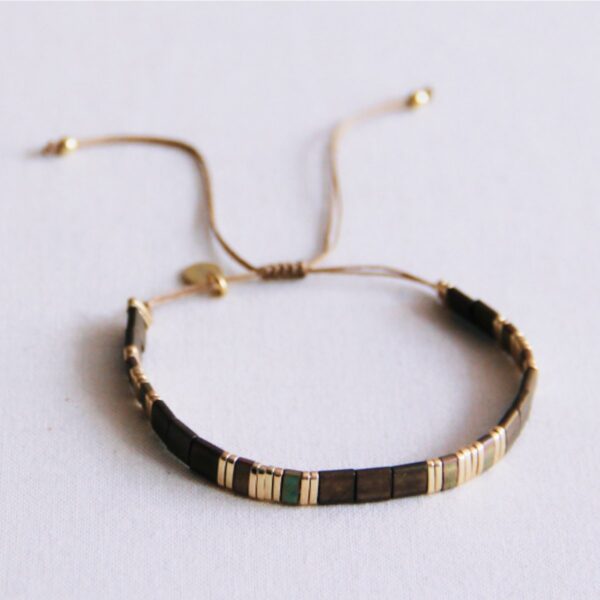 Tila-armband in bruin en verguld