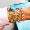 Bangle bloemen – goud – foto 2