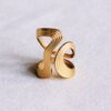 Statement ring retro gestreept XL in goud