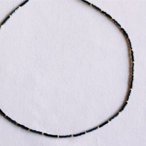 Miyuki ketting – zwart/antraciet/verguld