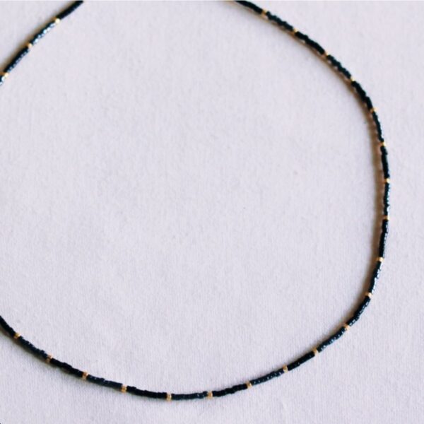 Miyuki ketting in zwart, antraciet en verguld