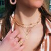 Ketting met fijne madeliefjesbloemen – goud – foto 3