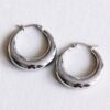 Creool 30 mm breed in zilver
