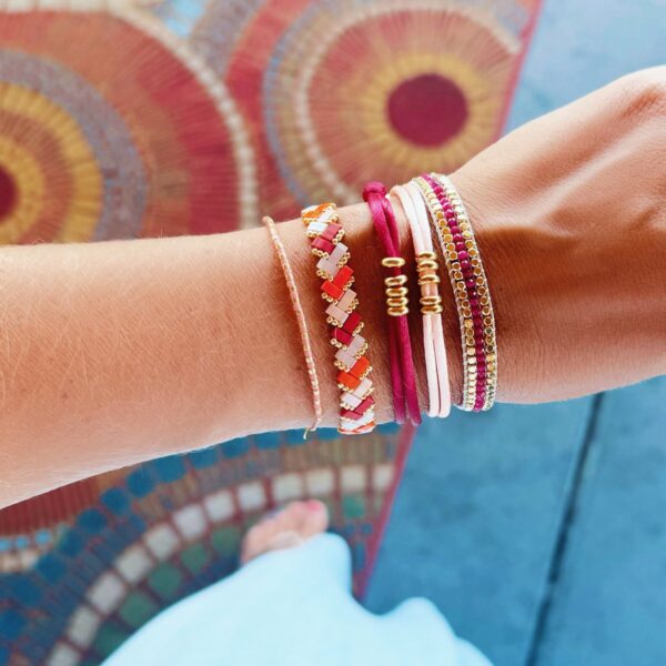Gevlochten Tila-armband – nude tinten – foto 3