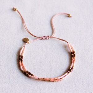 Dubbele Miyuki-armband – roze/nude/bordeaux
