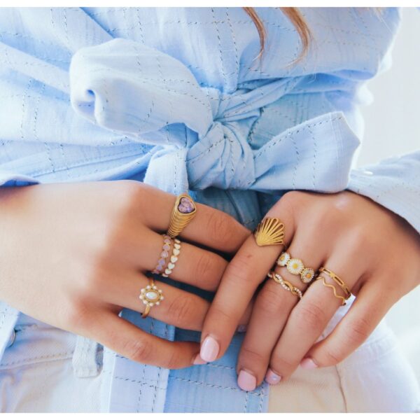 Minimalistische ring met hartje – goud – foto 2
