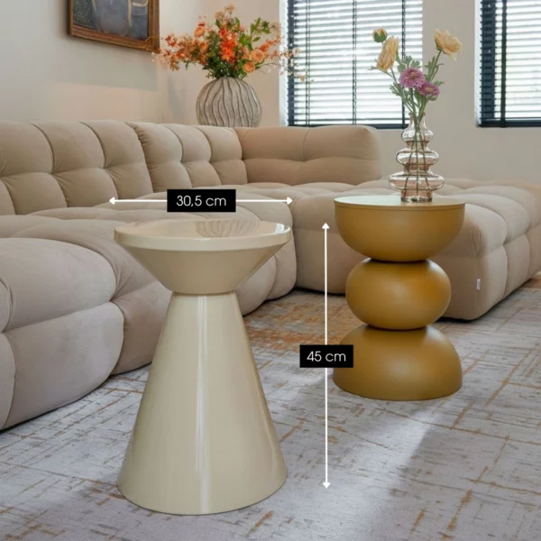 Bijzettafel Jim Beige – Ø30,5 x 45 cm