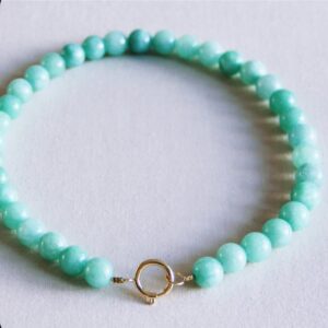 Natuurlijke stenen kralenketting xl – oud groen