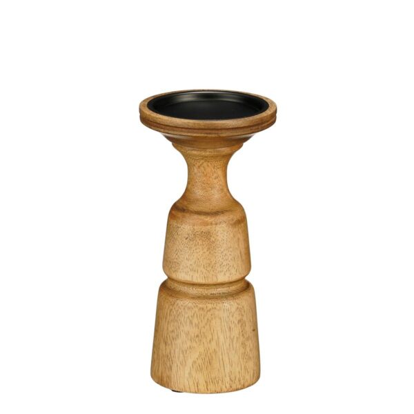 Kandelaar Nino Donkerbruin – Mangohout 21 cm