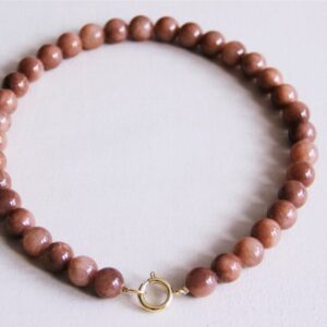 Natuurlijke stenen kralenketting xl – bruin
