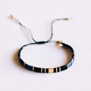 Tila-armband – zwart/antraciet/verguld