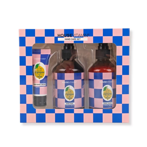 Handverzorging cadeauset citroen bergamot basilicum in cadeaudoos met handzeep, handcrème en mini-handcrème